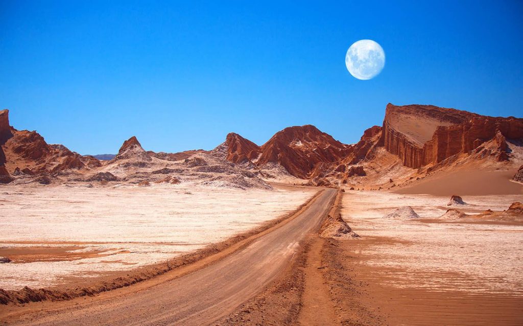 deserto do Atacama com um belo céu 